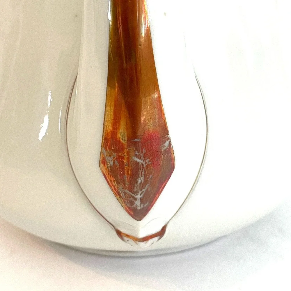 Antique CFH GDM Limoges France White Gold Porcelain Wedding Ring Teapot Creamer